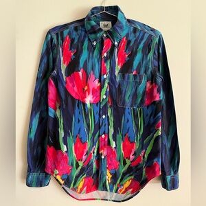 Mark Mcnairy Vibrant Floral Casual Button Down Shirt - M